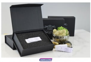 Black Magnetic Flip USB Gift Box 4