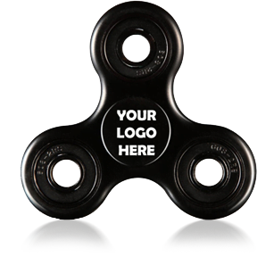 Black Logo Printed Fidget Spinners