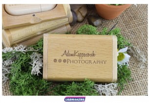 Light Wooden Flip Gift Box USB Makers