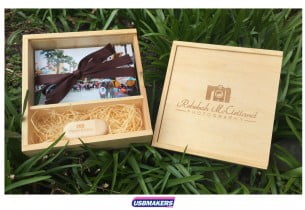 Light Wooden Photo Print USB Gift Box 0