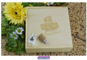 Light Wooden Photo Print USB Gift Box 1