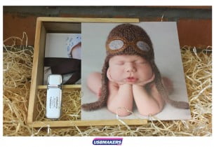 Light Wooden Photo Print USB Gift Box 4