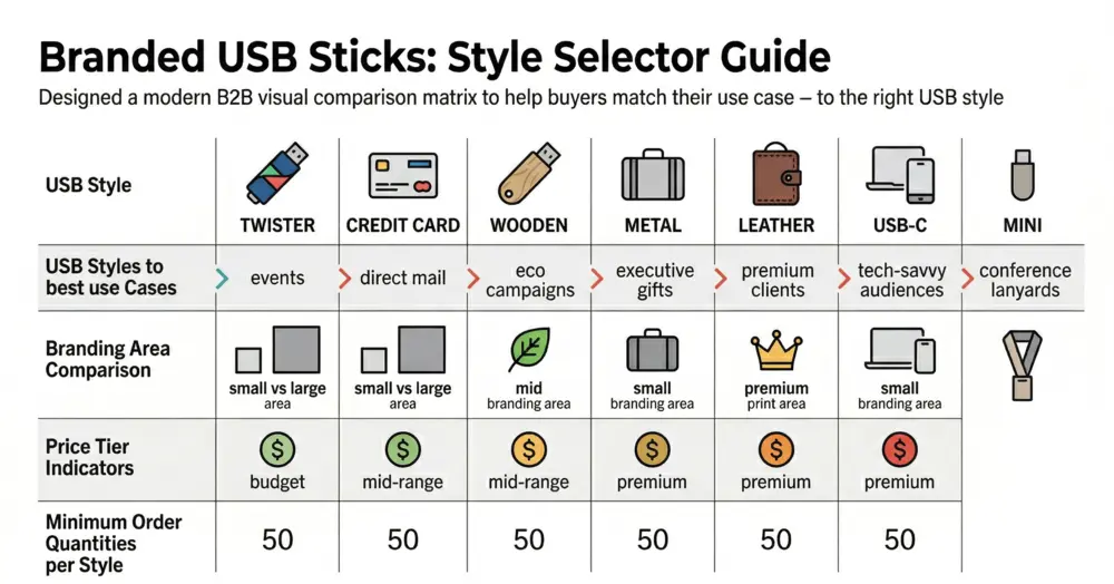 Infographic: branded USB stick style selector guide
