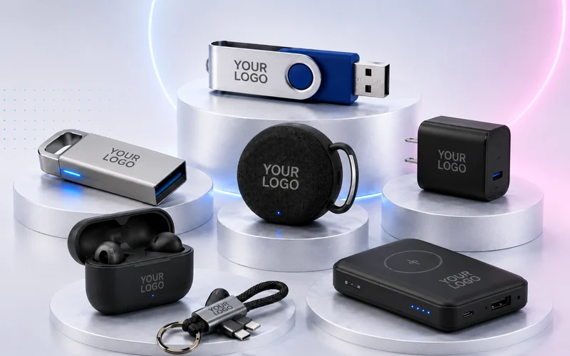 Branded tech gifts printed with your logo