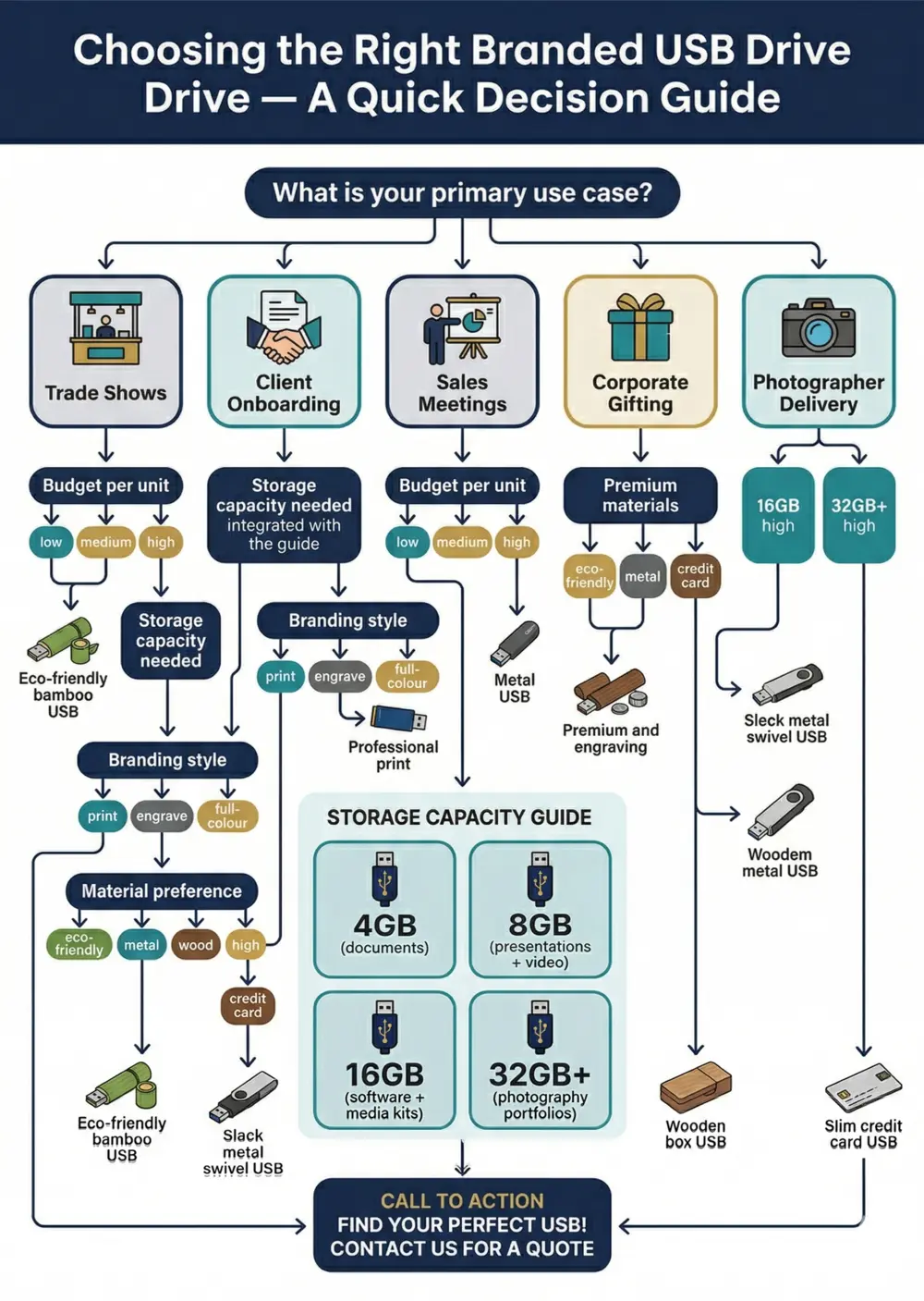 Infographic: choosing the right branded USB drive, a quick decision guide