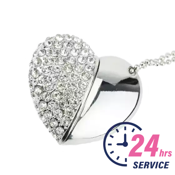 Crystal Heart USB with your branding