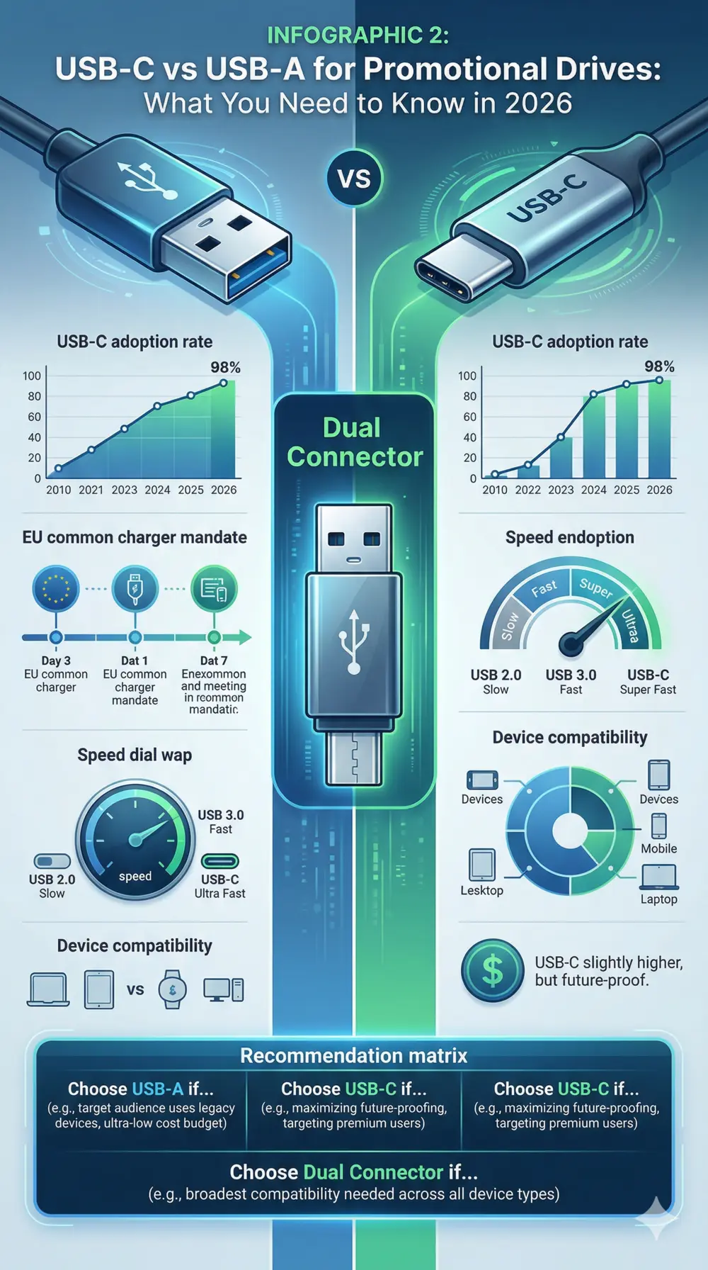 Infographic: USB-C versus USB-A for promotional drives, what you need to know in 2026