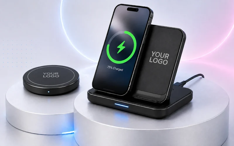 Branded wireless chargers printed with your logo