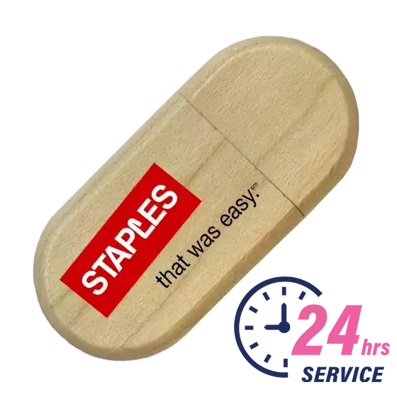 Wooden Pebble USB with your branding