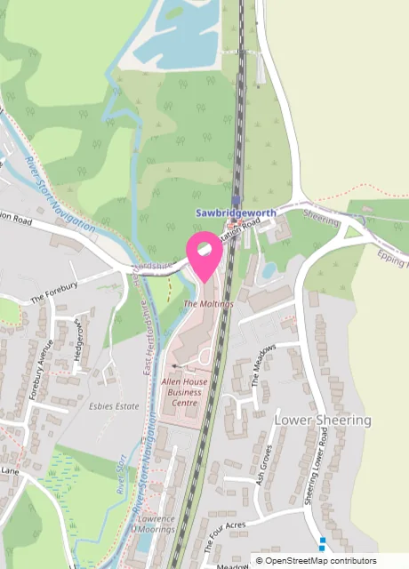 Map showing the USB Makers UK office in Sawbridgeworth