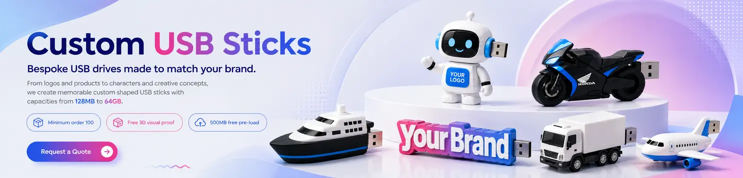 Custom USB Sticks - bespoke USB drives made to match your brand